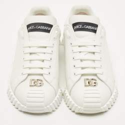 Pre Owned Dolce & Gabbana White Leather NS1 Sneakers Size 40