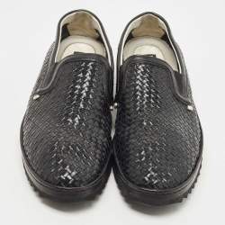 Pre Owned Dolce & Gabbana Black Woven Leather Loafers Size 45