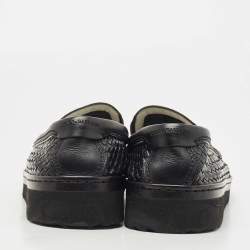 Pre Owned Dolce & Gabbana Black Woven Leather Loafers Size 45