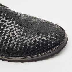 Pre Owned Dolce & Gabbana Black Woven Leather Loafers Size 45