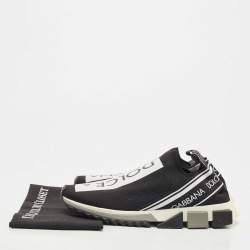 Dolce & Gabbana Black/White Fabric Sorrento Sneakers Size 45