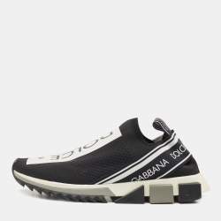 Dolce & Gabbana Black/White Fabric Sorrento Sneakers Size 45