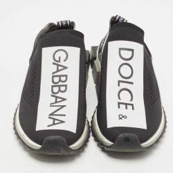 Dolce & Gabbana Black/White Fabric Sorrento Sneakers Size 45