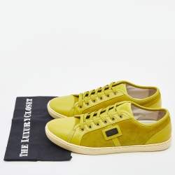Pre Owned Dolce & Gabbana Green Suede and Leather Low Top Sneakers Size 44