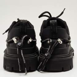Dolce & Gabbana Black Mesh and Rubber Low Top Sneakers Size 45