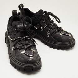 Dolce & Gabbana Black Mesh and Rubber Low Top Sneakers Size 45