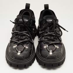 Dolce & Gabbana Black Mesh and Rubber Low Top Sneakers Size 45