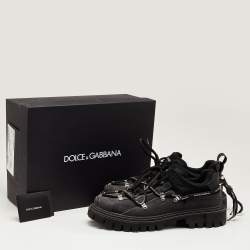 Dolce & Gabbana Black Mesh and Rubber Low Top Sneakers Size 45
