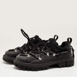 Dolce & Gabbana Black Mesh and Rubber Low Top Sneakers Size 45