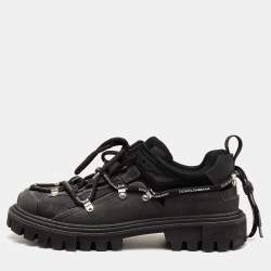 Dolce & Gabbana Black Mesh and Rubber Low Top Sneakers Size 45