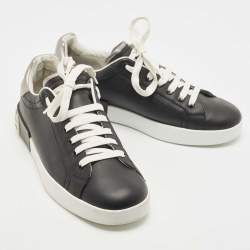 مملوكة مسبقًا حذاء رياضي دولتشي أند غابانا بورتوفينو ترينر جلد رصاصي/أسود مقاس 41