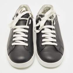 مملوكة مسبقًا حذاء رياضي دولتشي أند غابانا بورتوفينو ترينر جلد رصاصي/أسود مقاس 41