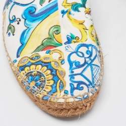 Dolce & Gabbana Multicolor Canvas and Leather Espadrilles Size 42