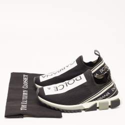 Pre Owned حذاء رياضي دولتشي أند غابانا سورينتو أسود بالشعار سليب أون مقاس 42.5