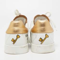 Pre Owned Dolce & Gabbana White  Leather Portofino Sneakers Size 42