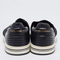 Dolce & Gabbana Black Leather Slip On Sneakers Size 41