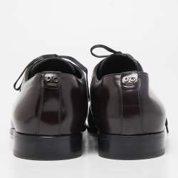 Dolce & Gabbana Dark Brown Leather Lace Up Derby Size 41