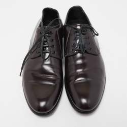 Dolce & Gabbana Dark Brown Leather Lace Up Derby Size 41