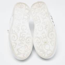 Dolce & Gabbana White Leather Portofino Sneakers Size 41