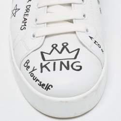 Pre Owned Dolce & Gabbana White Leather Portofino Sneakers Size 41