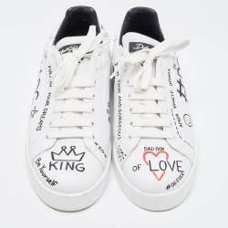 Pre Owned Dolce & Gabbana White Leather Portofino Sneakers Size 41