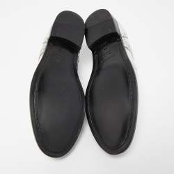 Pre Owned Dolce & Gabbana Silver Leather Disco Derby Brogues Size 38