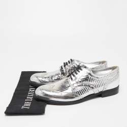 Pre Owned Dolce & Gabbana Silver Leather Disco Derby Brogues Size 38