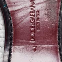 Dolce and Gabbana White Woven Leather Slip On Loafers Size 41