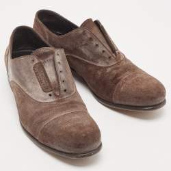 Dolce & Gabbana Brown Suede Slip On Oxfords Size 43