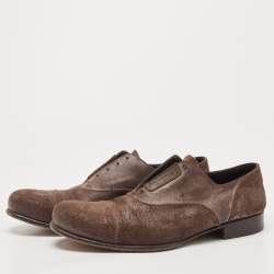 Dolce & Gabbana Brown Suede Slip On Oxfords Size 43