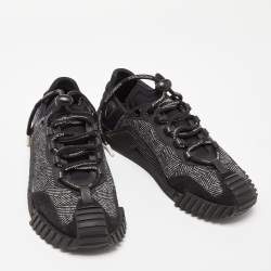 Pre Owned Dolce & Gabbana Black Suede and Neoprene Ns1 Sneakers Size 40