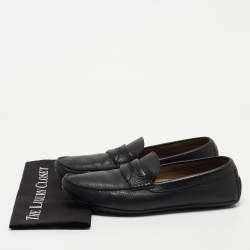 Pre Owned Dolce & Gabbana Black Leather Slip On Loafers Size 44