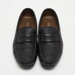 Pre Owned Dolce & Gabbana Black Leather Slip On Loafers Size 44