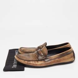 Dolce & Gabbana Brown Leather Slip On Loafers Size 44