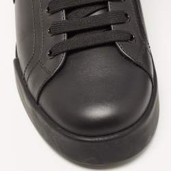 Pre Owned Dolce & Gabbana Black Portofino Leather Low Top Sneakers Size 41