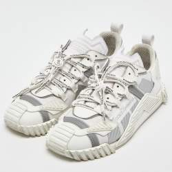 Pre Owned Dolce & Gabbana White Leather and Nylon Ns1 Sneakers Size 44