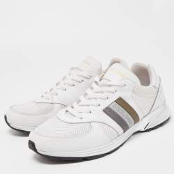 Dolce & Gabbana White Leather and Mesh Low Top Sneakers Size 42
