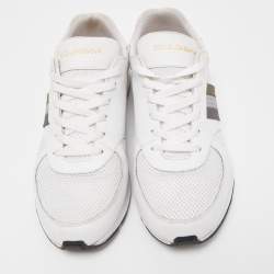 Dolce & Gabbana White Leather and Mesh Low Top Sneakers Size 42