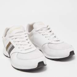 Dolce & Gabbana White Leather and Mesh Low Top Sneakers Size 42