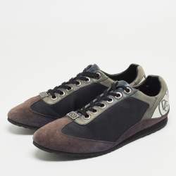 Dolce & Gabbana Multicolor Suede and Mesh Lace Up Sneakers Size 45