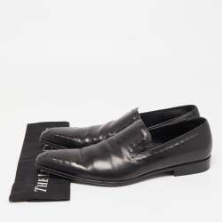 Dolce & Gabbana Black Leather Slip On Loafers Size 42.5