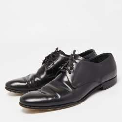 Dolce & Gabbana Black Leather Lace Up Oxford Size 44