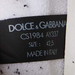 مملوكة مسبقًا Dolce & Gabbana White/Black Neoprene and Suede Airmaster Low Top Sneakers Size 42.5