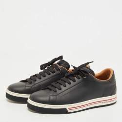 Pre Owned Dolce & Gabbana Black Leather Roma Lace Up Sneakers Size 42