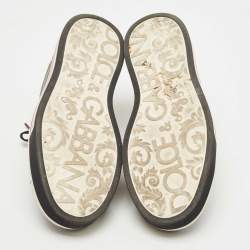 Pre Owned Dolce & Gabbana Black Leather Roma Lace Up Sneakers Size 42