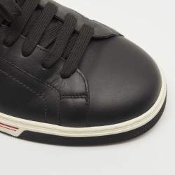 Pre Owned Dolce & Gabbana Black Leather Roma Lace Up Sneakers Size 42