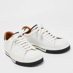 Dolce & Gabbana White Leather Roma Lace Up Sneakers Size 42