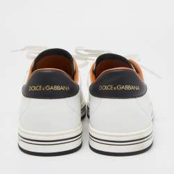 Dolce & Gabbana White Leather Roma Lace Up Sneakers Size 42