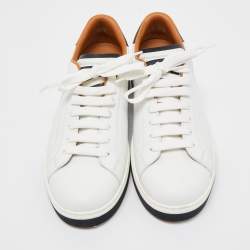 Dolce & Gabbana White Leather Roma Lace Up Sneakers Size 42