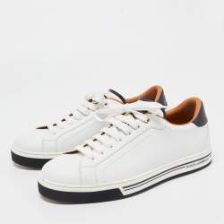 Dolce & Gabbana White Leather Roma Lace Up Sneakers Size 42